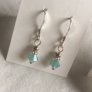 Sea-foam green crystal earrings